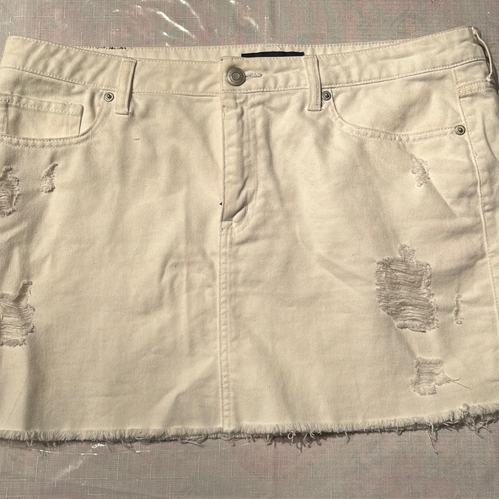 White Denim Skirt